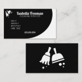 ホワイトユニーク&ブラックメイドハウスクリーニング 名刺 (正面/裏面)