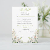 ホワイトユリの花の結婚式 出欠カード (スタンド正面)