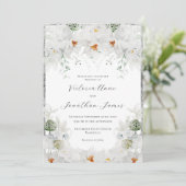 ホワイトユリフローラエレガントな結婚式 招待状 (スタンド正面)