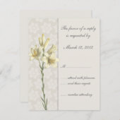 ホワイトユリフローラ結婚式招待状RSVP 出欠カード (正面/裏面)
