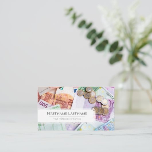 ホワイトユーエレガントロ通貨金融専門家 名刺 (スタンド正面)