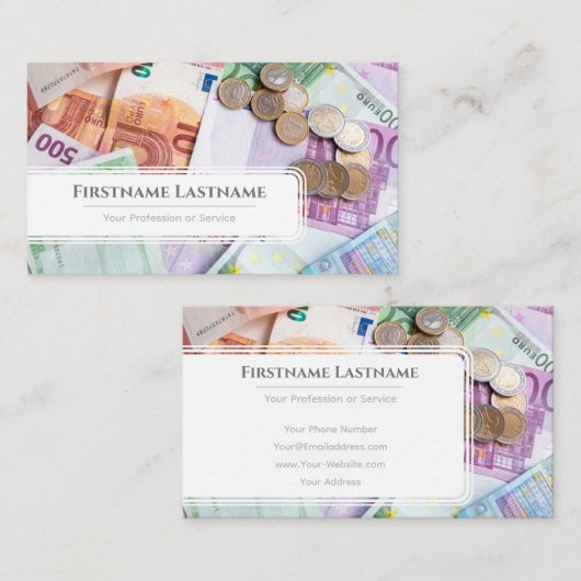 ホワイトユーエレガントロ通貨金融専門家 名刺 (正面/裏面)