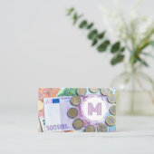ホワイトユーエレガントロ通貨金融専門家 名刺 (スタンド正面)