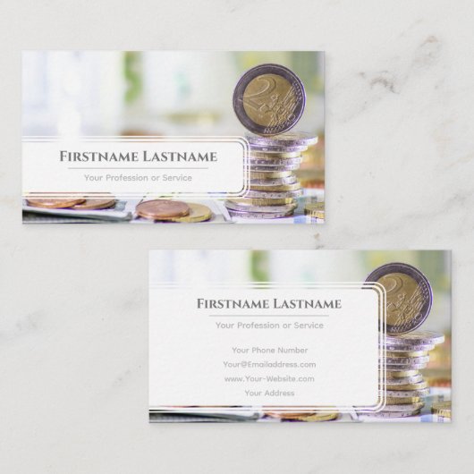 ホワイトユーエレガントロ通貨金融専門家 名刺 (正面/裏面)