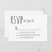 ホワイトユーモアウェディング出欠カード 出欠カード (正面/裏面)