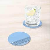 ホワイトヨットと穏やかな海 ラウンドペーパーコースター (インサイチュ)