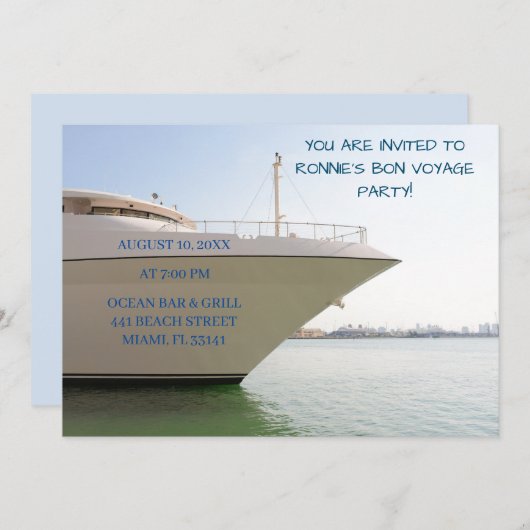 ホワイトヨット&海リタイアボート 招待状 (正面/裏面)