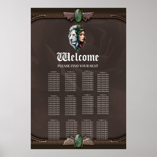 ホワイトライオンと女性 ポスター (正面)