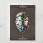 ホワイトライオンと女性 招待状 (裏面)