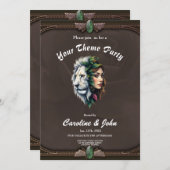 ホワイトライオンと女性 招待状 (正面/裏面)