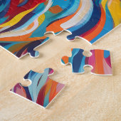 ホワイトライオン美しい動物ポートレート ジグソーパズル (側面)