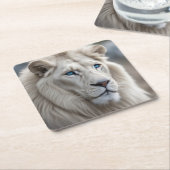 ホワイトライオン スクエアペーパーコースター (アングル)