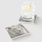 ホワイトライオン ストーンコースター (横)