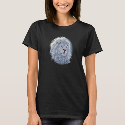 ホワイトライオン 白いライオン ライオン 大型ネコ科動物 大きい Tシャツ (正面)