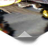 ホワイトライオ中国のンダンサーチャイナタウン ポスター (角)