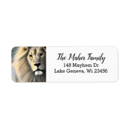 ホワイトライオ威厳のあるンエーテル芸術 ラベル