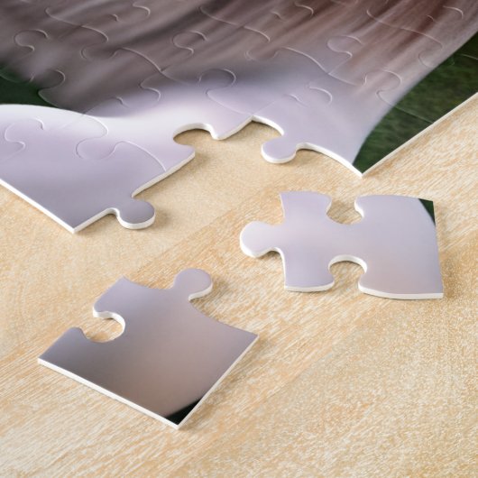 ホワイトライオ威厳のあるンゴールデンアイズエーテル美術 ジグソーパズル (側面)