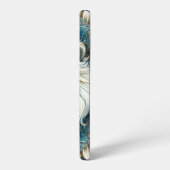 ホワイトライオ威厳のあるンヘッドティール(緑がかった色)ブルーマンダラ SAMSUNG GALAXYケース (左側面)