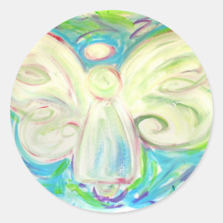 ホワイトライトエンジェルステッカー ラウンドシール