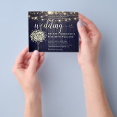ホワイトライトストリング&ナチュラ素朴ル木材結婚ズ チラシ (手)