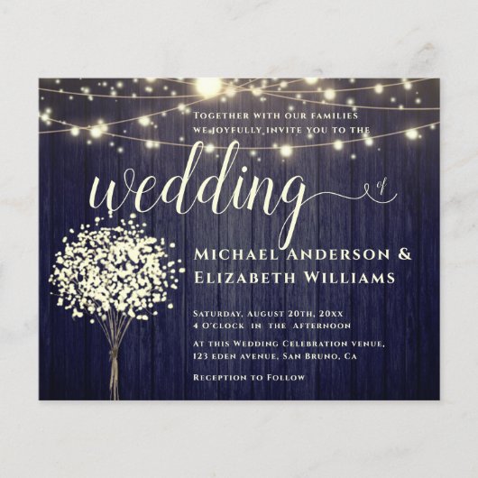 ホワイトライトストリング&ナチュラ素朴ル木材結婚ズ チラシ (正面)