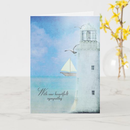 ホワイトライトハウス悔やみや弔慰 カード (黄色い花)