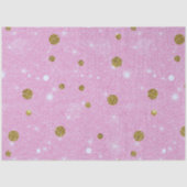 ホワイトライト金ゴールドピンクグリッター水玉模様クリスマス 薄葉紙 (正面)