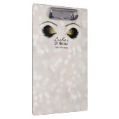 ホワイトライト金ゴールドメイクアップ目まぶしパーソナライズされた クリップボード (右)