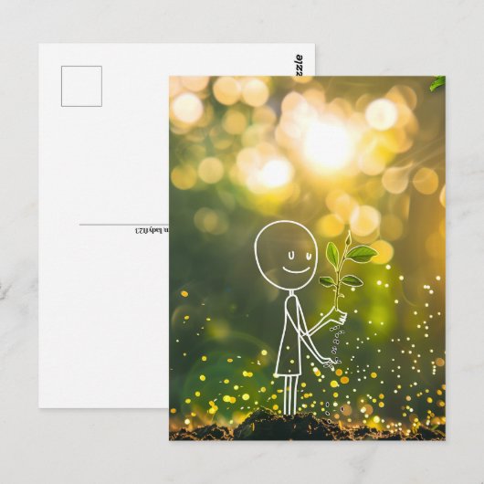 ホワイトラインアートスティック図、ポストクロッシング ポストカード (正面/裏面)