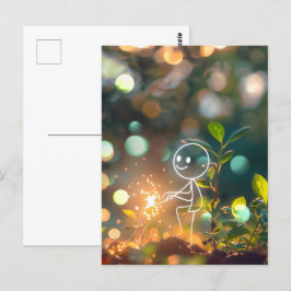 ホワイトラインアートスティック図、ポストクロッシング ポストカード