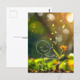 ホワイトラインアートスティック図、ポストクロッシング ポストカード