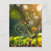 ホワイトラインアートスティック図、ポストクロッシング ポストカード (正面)