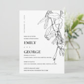 ホワイトラインスケッチフローラリハーサルディナー招待状 サンキューカード (スタンド正面)
