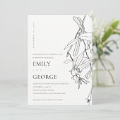 ホワイトラインスケッチフローラ我々は結び目招待状 サンキューカード (スタンド正面)