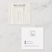 ホワイトライン大理石テクスチャヘアークリップ表示カード スクエア名刺 (正面/裏面)
