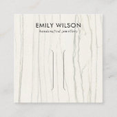 ホワイトライン大理石テクスチャヘアークリップ表示カード スクエア名刺 (正面)