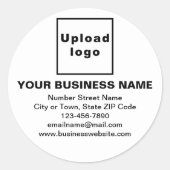 ホワイトラウンドステッカーのビジネスブランド ラウンドシール (正面)