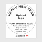 ホワイトラウンドビニールで新年の挨拶 シール (シート)