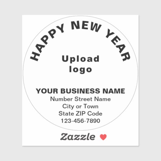 ホワイトラウンドビニールで新年の挨拶 シール (シート)