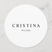 ホワイトラウンドミニマル結婚リストズゲスト座席表 メニュー (正面)