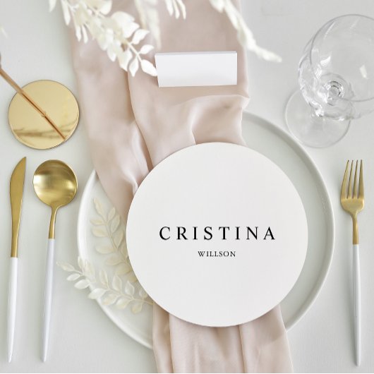 ホワイトラウンドミニマル結婚リストズゲスト座席表 メニュー