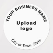 ホワイトラウンド粘着ラベルのビジネスブランド ラベル (デザイン1)