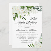 ホワイトラエレガントクボヘミアンリハーサルディナー 招待状 (正面/裏面)