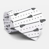 ホワイトラクロスブラックスティック点々のある&ラインパターン ネクタイ (ロール)