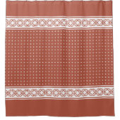 ホワイトラグジュアリエレガントージョリティパターンテラコッタ シャワーカーテン (正面)