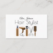 ホワイトラグジュアリーエレガントプロフェッショナルヘアサロン 名刺 (正面)