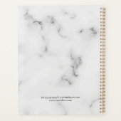 ホワイトラグジュアリーマーブルテクスチャレディージャスティスロゴ プランナー手帳 (裏面)