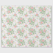 ホワイトラッかわいらしピング紙にピンクのドグロス ラッピングペーパー (フラット)