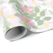 ホワイトラッかわいらしピング紙にピンクのドグロス ラッピングペーパー (ロールコーナー)