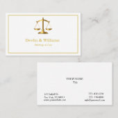 ホワイトラックス金ゴールドはかりで測弁護士弁護士 名刺 (正面/裏面)